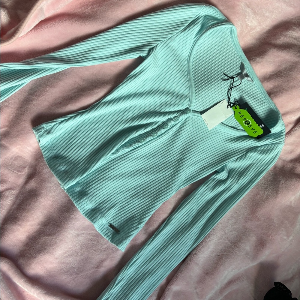 Guess blue long sleeve button up